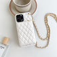 Crossbody Card Insert Case Luxury Rhombus Lamb Skin