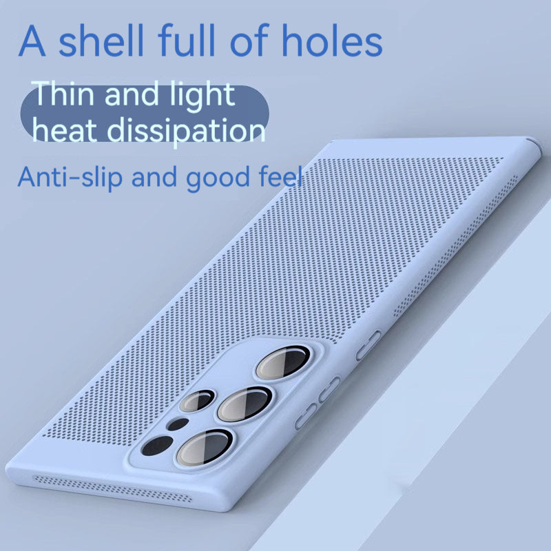 Applicable To S23ultra Phone Case S23 Honeycomb Heat Dissipation S22 All-inclusive Drop-resistant S22ultra Silicone Transparent S21 Magnetic Suction Frameless Note20ultra Ultra-thin Note10