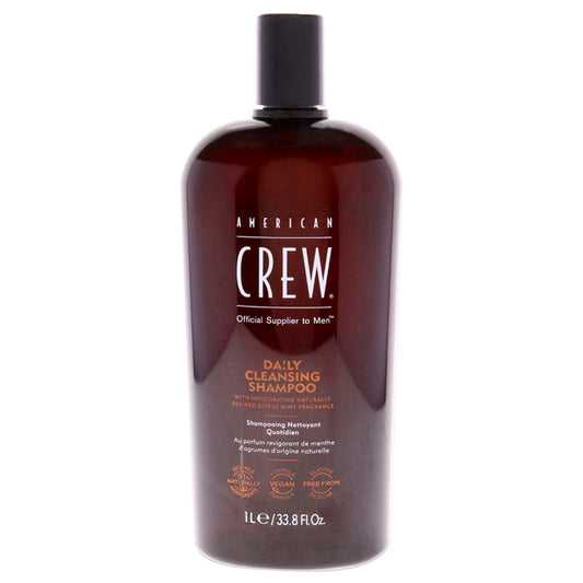 Daily Cleansing Shampoo by American Crew for Men - 33.8 oz Shampoo