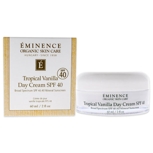 Tropical Vanilla Day Cream SPF 40 by Eminence for Unisex - 2 oz Sunscreen