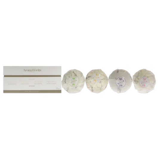 AromaBomb Quad Box Set by Aromaworks for Unisex - 4 x 8.81 Pc Set Nurture AromaBomb, Serenity AromaBomb, Inspire AromaBomb, Soulful AromaBomb