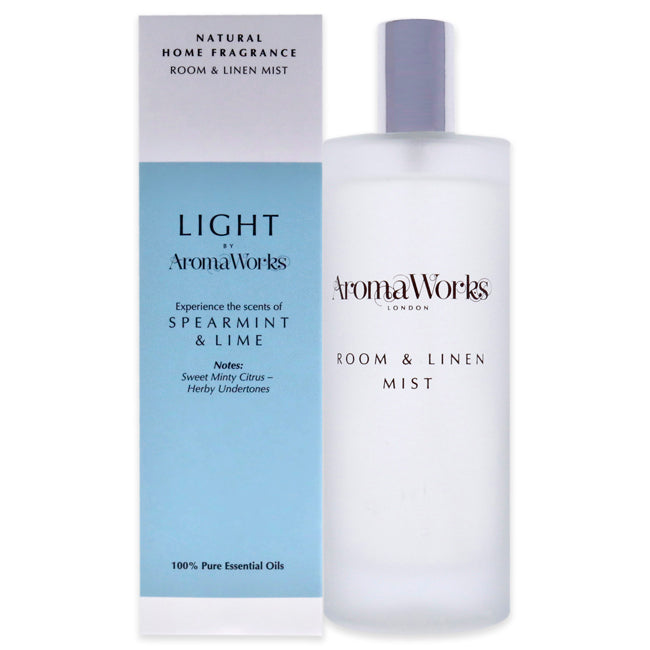 Light Room and Linen Mist - Spearmint and Lime by Aromaworks for Unisex - 3.4 oz Room Spray