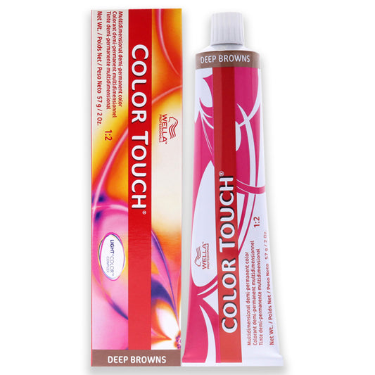 Color Touch Demi-Permanent Color - 4 71 Medium Brown-Brown Ash by Wella for Unisex - 2 oz Hair Color