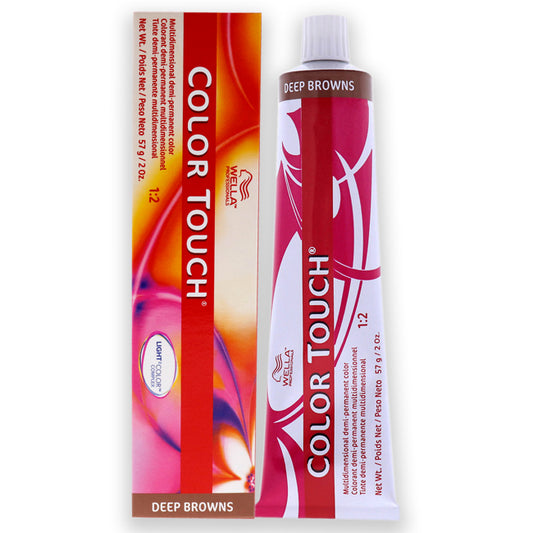 Color Touch Demi-Permanent Color - 6 77 Dark Blonde-Intense Brown by Wella for Unisex - 2 oz Hair Color