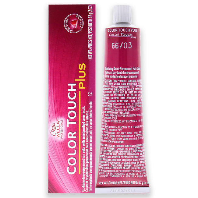Color Touch Plus Demi-Permanent Color - 66 03 Intense Dark Blonde-Natural Gold by Wella for Unisex - 2 oz Hair Color