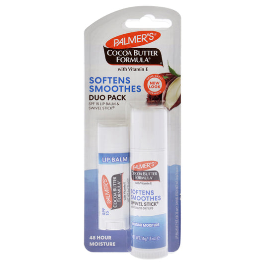 Cocoa Butter Ultimate Moisture Kit by Palmers for Unisex - 2 Pc 0.15oz Lip Balm SPF 15, 0.5oz Lip Moisturizer Swivel Stick