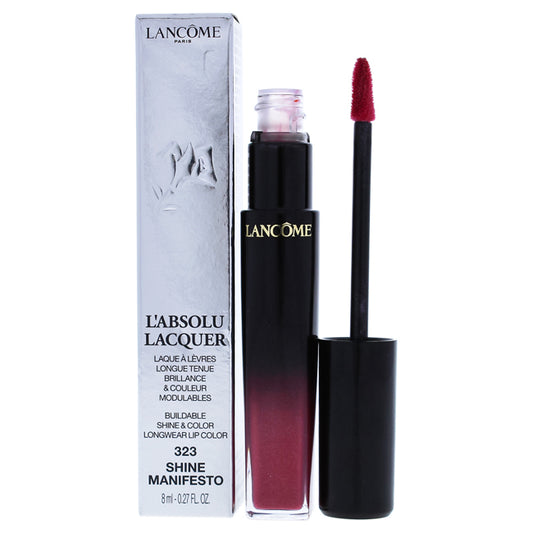 LAbsolu Lacquer Lipstick - 323 Shine Manifesto by Lancome for Women - 0.27 oz Lipstick