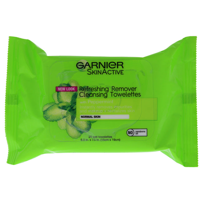 Refreshing Remover Cleansing Towelettes by Garnier for Unisex - 25 Count Towelettes