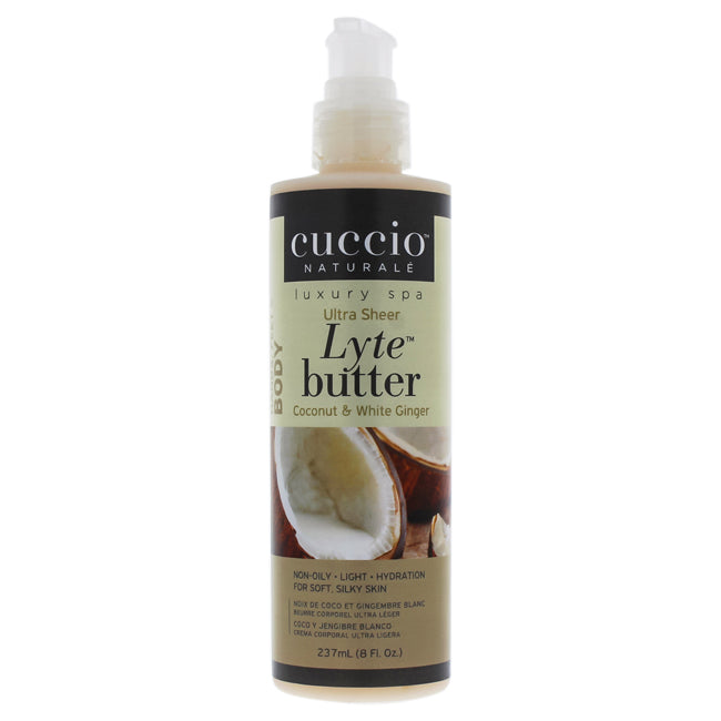 Lyte Ultra-Sheer Body Butter - Coconut and White Ginger by Cuccio Naturale for Unisex - 8 oz Body Lotion