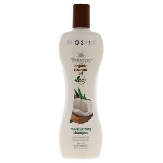Silk Therapy with Organic Coconut Oil Moisturizing Shampoo by Biosilk for Unisex - 12 oz Shampoo