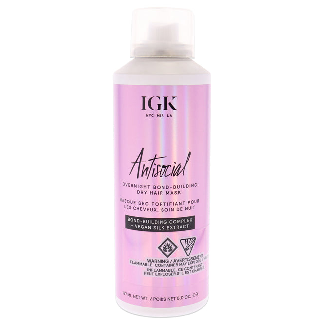 Antisocial Overnight Bond Building Dry Hair Mask by IGK for Unisex - 5 oz Masque