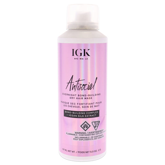 Antisocial Overnight Bond Building Dry Hair Mask by IGK for Unisex - 5 oz Masque