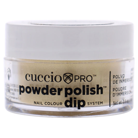 Pro Powder Polish Nail Colour Dip System - Metallic Lemon Gold by Cuccio Colour for Women - 0.5 oz Nail Powder