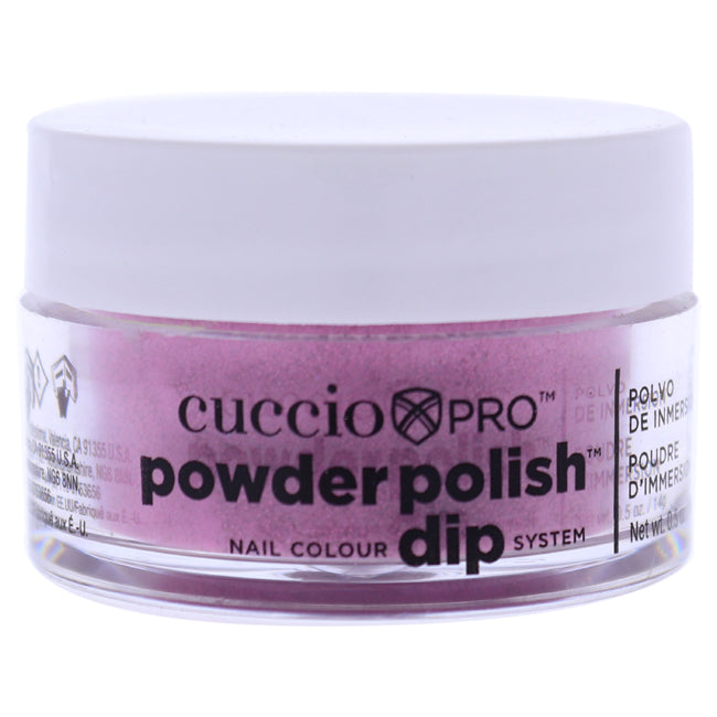 Pro Powder Polish Nail Colour Dip System - Deep Pink With Pink Glitter by Cuccio Colour for Women - 0.5 oz Nail Powder