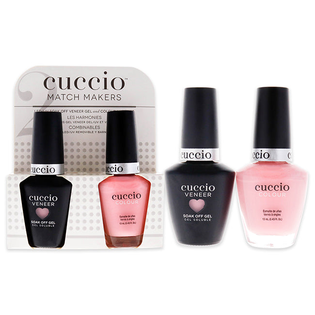 Match Makers Set - Texas Rose by Cuccio Colour for Women - 2 Pc 0.44oz Veneer Soak Of Gel Nail Polish, 0.43oz Colour Nail Polish