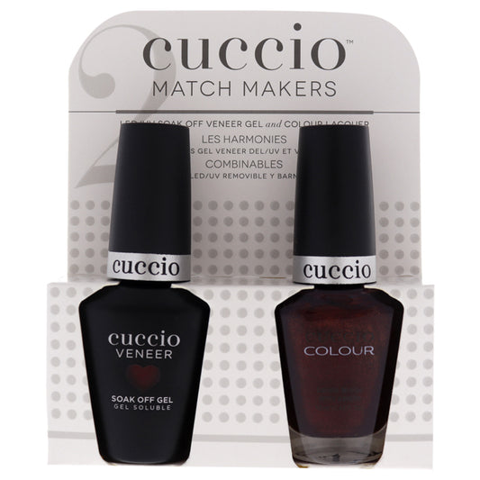 Match Makers Set - Beijing Night Glow by Cuccio Colour for Women - 2 Pc 0.44oz Veneer Soak Of Gel Nail Polish, 0.43oz Colour Nail Polish