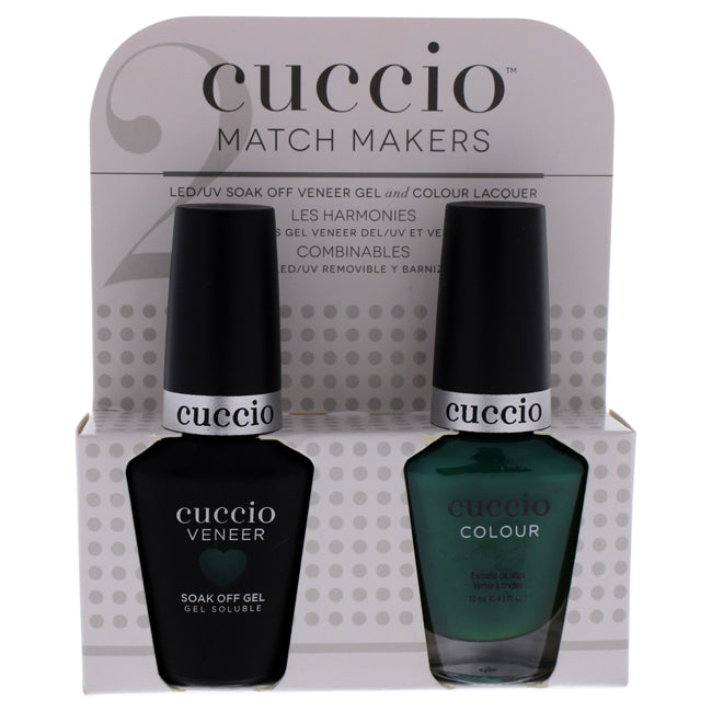 Match Makers Set - Jakarta Jade by Cuccio Colour for Women - 2 Pc 0.44oz Veneer Soak Of Gel Nail Polish, 0.43oz Colour Nail Polish