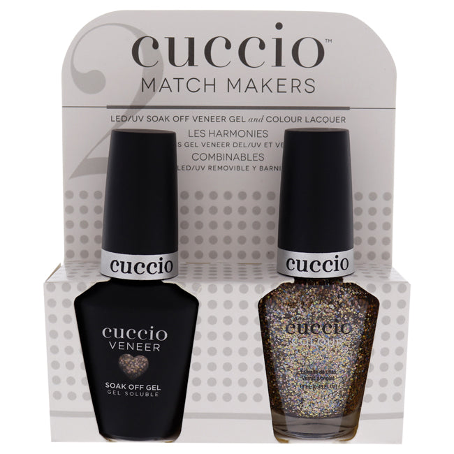 Match Makers Set - Bean There Done That by Cuccio Colour for Women - 2 Pc 0.44oz Veneer Soak Of Gel Nail Polish, 0.43oz Colour Nail Polish