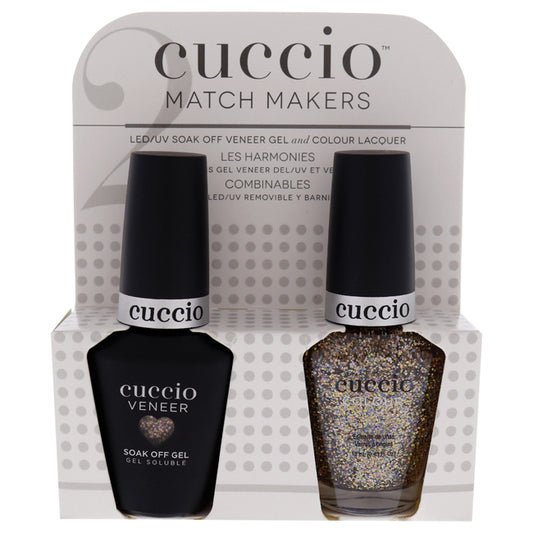 Match Makers Set - Bean There Done That by Cuccio Colour for Women - 2 Pc 0.44oz Veneer Soak Of Gel Nail Polish, 0.43oz Colour Nail Polish