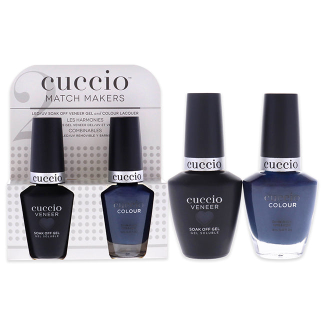 Match Makers Set - Wild Knights by Cuccio Colour for Women - 2 Pc 0.44oz Veneer Soak Of Gel Nail Polish, 0.43oz Colour Nail Polish