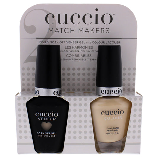 Match Makers Set - So So Sofia by Cuccio Colour for Women - 2 Pc 0.44oz Veneer Soak Of Gel Nail Polish, 0.43oz Colour Nail Polish