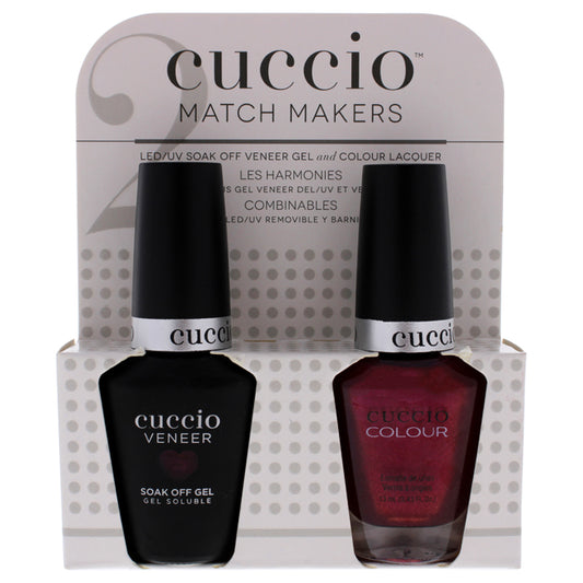 Match Makers Set - Call In The Calgary by Cuccio Colour for Women - 2 Pc 0.44oz Veneer Soak Of Gel Nail Polish, 0.43oz Colour Nail Polish