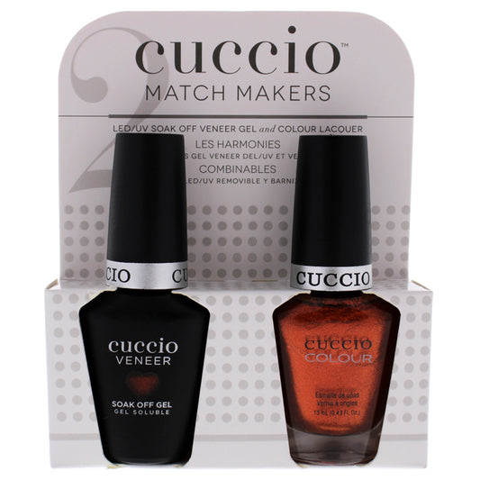 Match Makers Set - Rio Carnival by Cuccio Colour for Women - 2 Pc 0.44oz Veneer Soak Of Gel Nail Polish, 0.43oz Colour Nail Polish