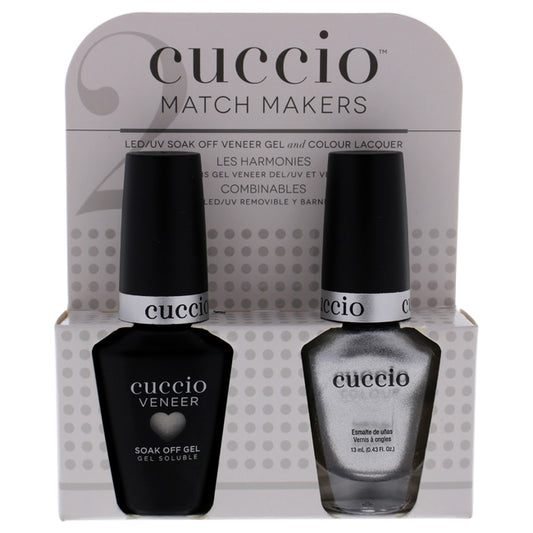 Match Makers Set - Hong Kong Harbor by Cuccio Colour for Women - 2 Pc 0.44oz Veneer Soak Of Gel Nail Polish, 0.43oz Colour Nail Polish