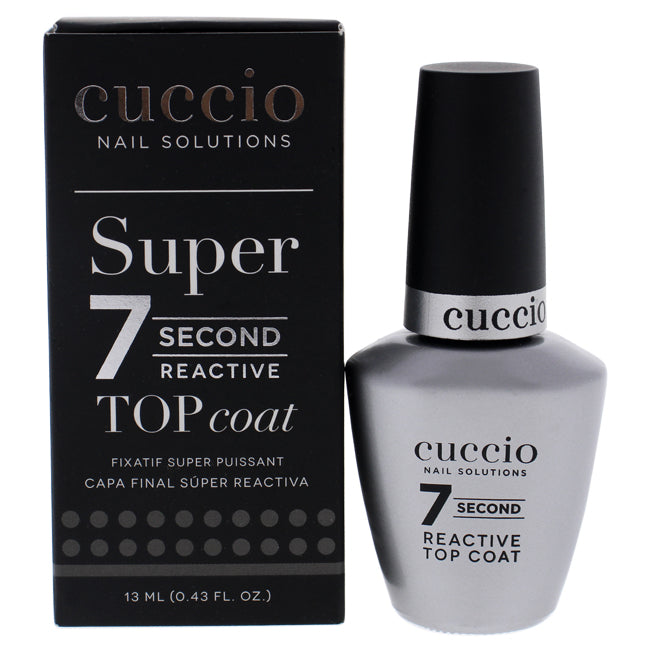 Super 7 Second Reactive Top Coat by Cuccio Colour for Women - 0.43 oz Top Coat
