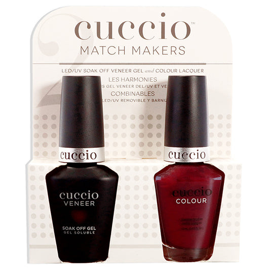 Match Makers Set - Lying Around by Cuccio Colour for Women - 2 Pc 0.44oz Veneer Soak Off Gel Nail Polish, 0.43oz Colour Nail Polish