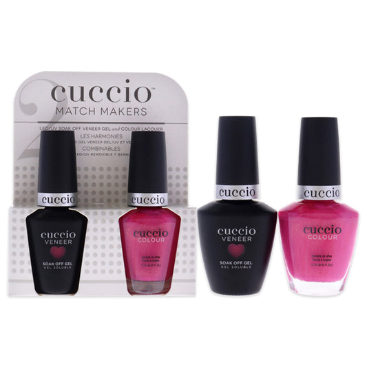 Match Makers Set - Totally Tokyo by Cuccio Colour for Women - 2 Pc 0.44oz Veneer Soak Off Gel Nail Polish, 0.43oz Colour Nail Polish