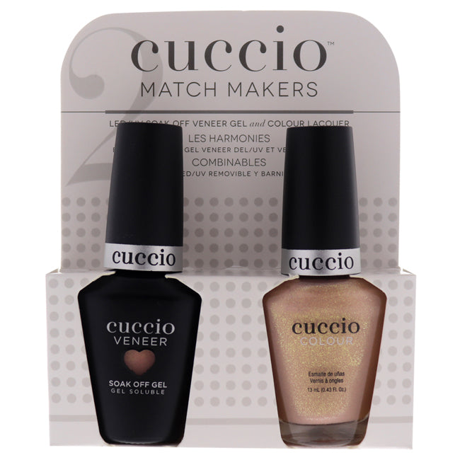 Match Makers Set - Los Angeles Luscious by Cuccio Colour for Women - 2 Pc 0.44oz Veneer Soak Off Gel Nail Polish, 0.43oz Colour Nail Polish
