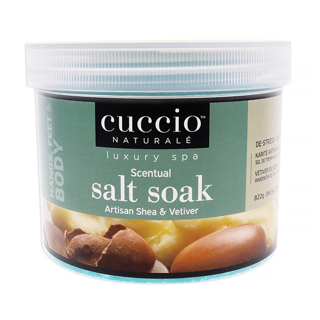 Luxury Spa Scentual Salt Soak - Artisan Shea and Vetiver by Cuccio Naturale for Unisex - 29 oz Bath Salts