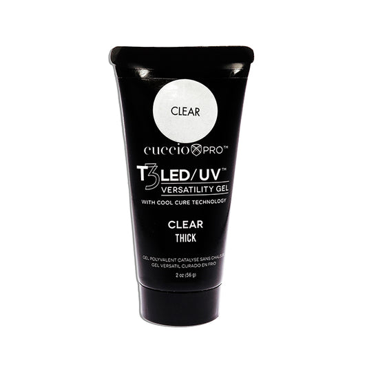 T3 Cool Cure Versatility Gel Tube - Controlled Leveling Clear by Cuccio Pro for Women - 2 oz Nail Gel