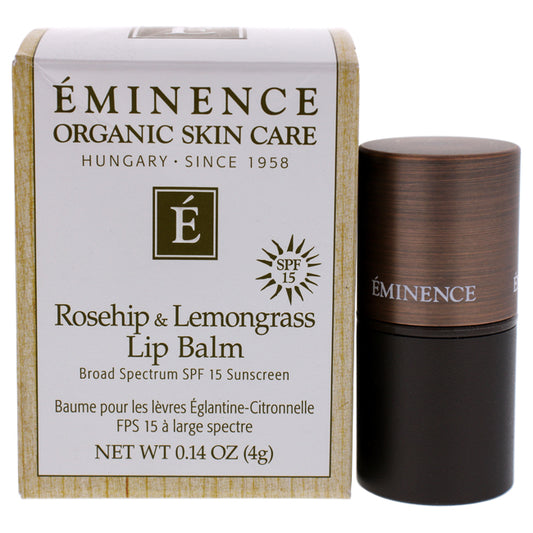 Rosehip and Lemongrass Lip Balm SPF 15 by Eminence for Unisex - 0.14 oz Lip Balm