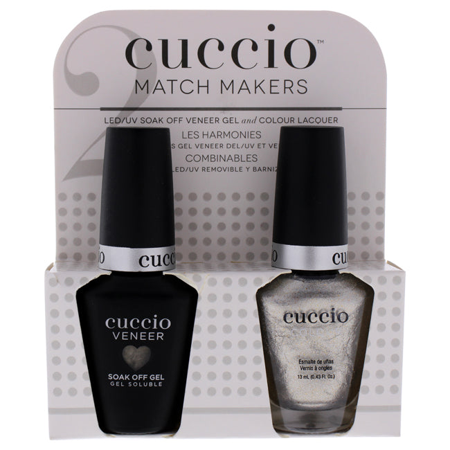 Match Makers Set - Just a Presecco by Cuccio Colour for Women - 2 Pc 0.44oz Veneer Soak Of Gel Nail Polish, 0.43oz Colour Nail Polish