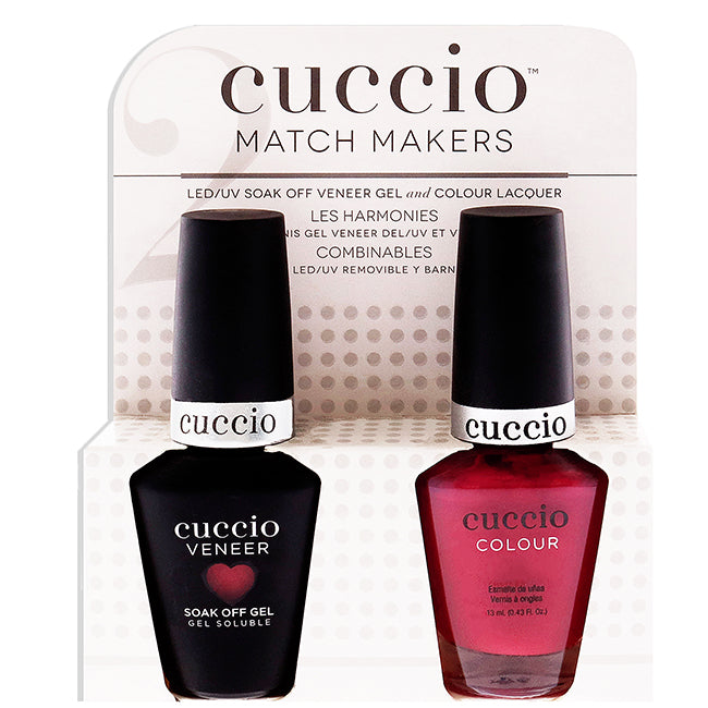 Match Makers Set - Gaia by Cuccio Colour for Women - 2 Pc 0.44oz Veneer Soak Of Gel Nail Polish, 0.43oz Colour Nail Polish