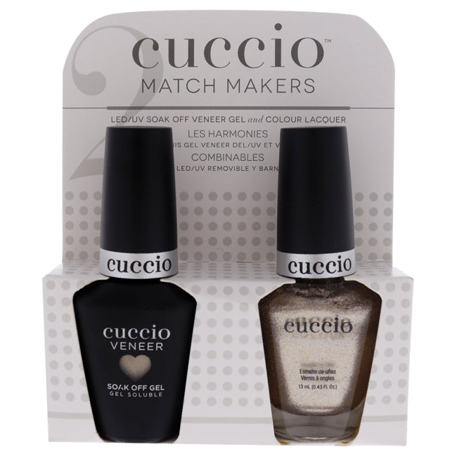 Match Makers Set - Pop Fizz Clink by Cuccio Colour for Women - 2 Pc 0.44oz Veneer Soak Of Gel Nail Polish, 0.43oz Colour Nail Polish