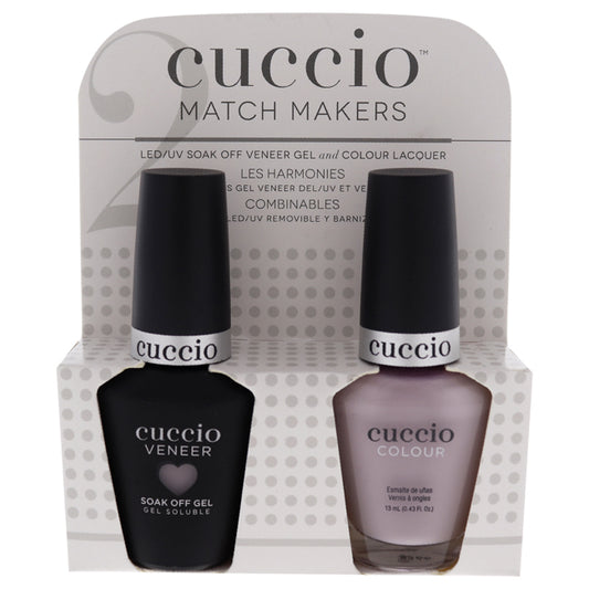 Match Makers Set - Take Your Breathe Away by Cuccio Colour for Women - 2 Pc 0.44oz Veneer Soak Of Gel Nail Polish, 0.43oz Colour Nail Polish