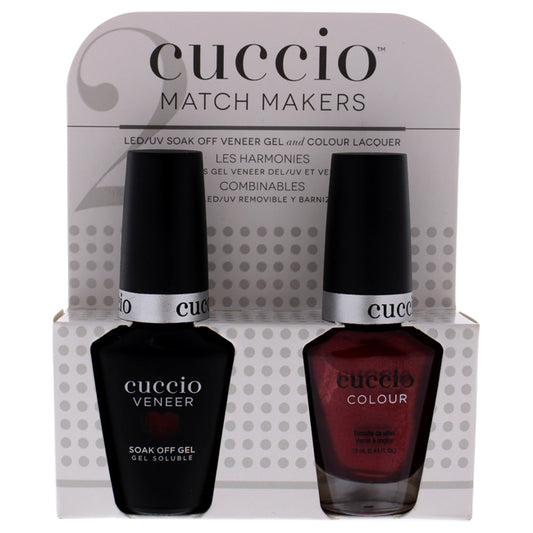 Match Makers Set - Give It A Twirl by Cuccio Colour for Women - 2 Pc 0.44oz Veneer Soak Of Gel Nail Polish, 0.43oz Colour Nail Polish