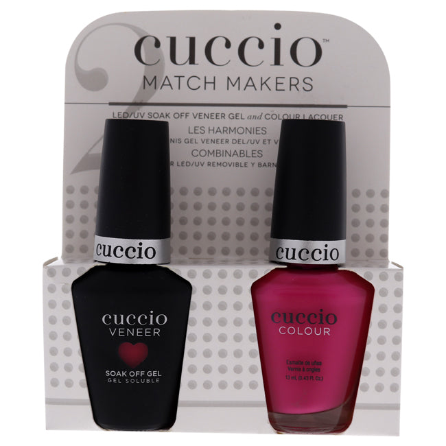 Match Makers Set - Hot Thang by Cuccio Colour for Women - 2 Pc 0.44oz Veneer Soak Of Gel Nail Polish, 0.43oz Colour Nail Polish