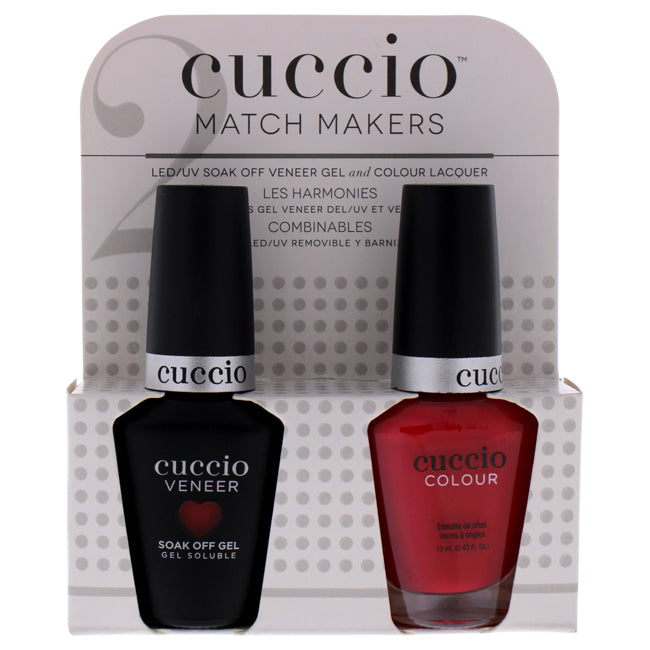 Match Makers Set - Lifes Not Fahrenheit by Cuccio Colour for Women - 2 Pc 0.44oz Veneer Soak Of Gel Nail Polish, 0.43oz Colour Nail Polish