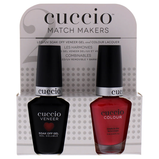 Match Makers Set - Lifes Not Fahrenheit by Cuccio Colour for Women - 2 Pc 0.44oz Veneer Soak Of Gel Nail Polish, 0.43oz Colour Nail Polish