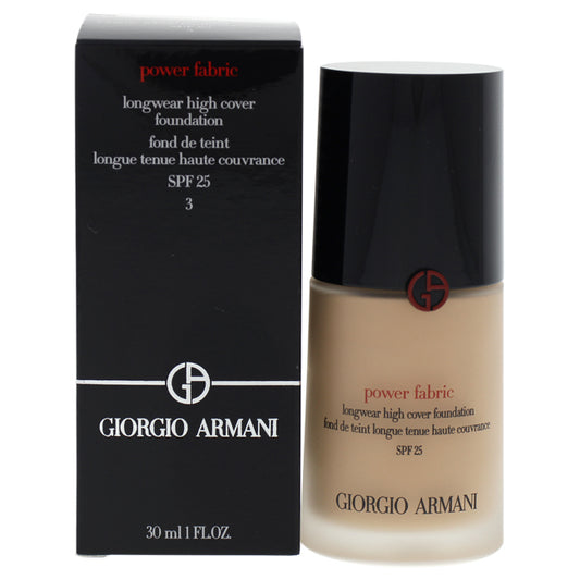Power Fabric Plus Longwear Weightless Matte Foundation SPF 20 - 3 by Giorgio Armani for Women - 1 oz Foundation