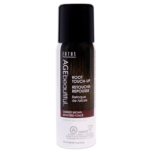 Root Touch Up Temporary Haircolor Spray - Darkest Brown by AGEbeautiful for Unisex - 2 oz Hair Color