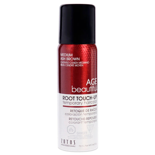 Root Touch Up Temporary Haircolor Spray - Medium Ash Brown by AGEbeautiful for Unisex - 2 oz Hair Color