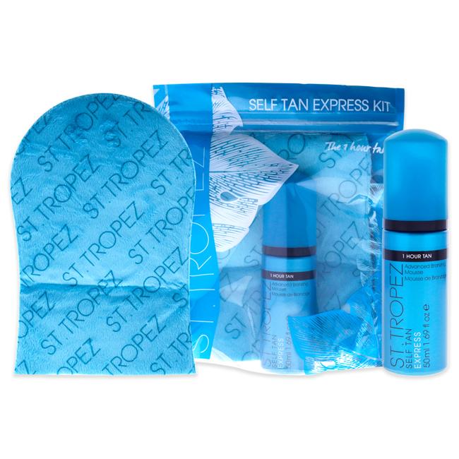 Self Tan Express Kit by St. Tropez for Unisex - 2 Pc 1.69oz Advance Bronzing Mousse, Velvet Luxe Applicator Mitt