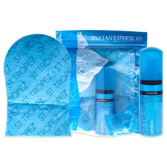 Self Tan Express Kit by St. Tropez for Unisex - 2 Pc 1.69oz Advance Bronzing Mousse, Velvet Luxe Applicator Mitt