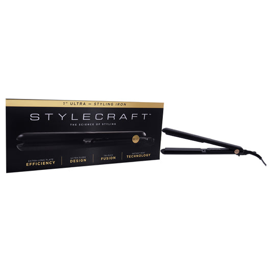 Ultra Styling Iron - SCUS1 Black by StyleCraft for Unisex - 1 Inch Flat Iron
