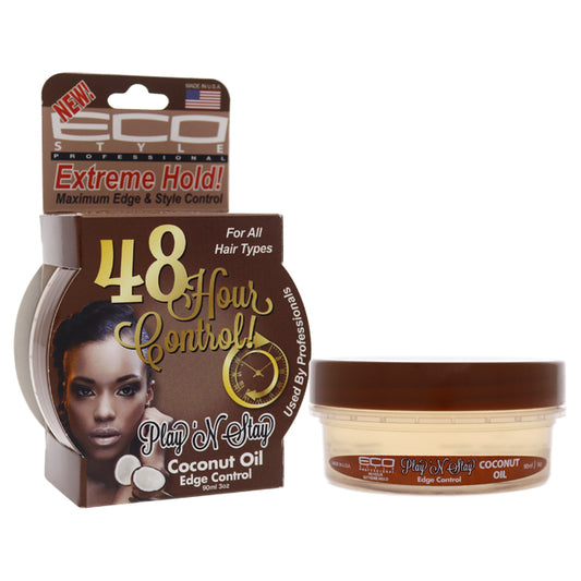 Playn Stay Edge Control Gel - Coconut Oil by Ecoco for Unisex - 3 oz Gel